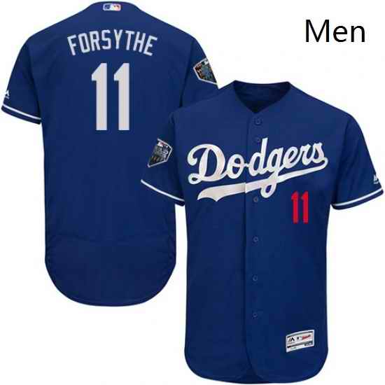 Mens Majestic Los Angeles Dodgers 11 Logan Forsythe Royal Blue Alternate Flex Base Authentic Collection MLB Jersey